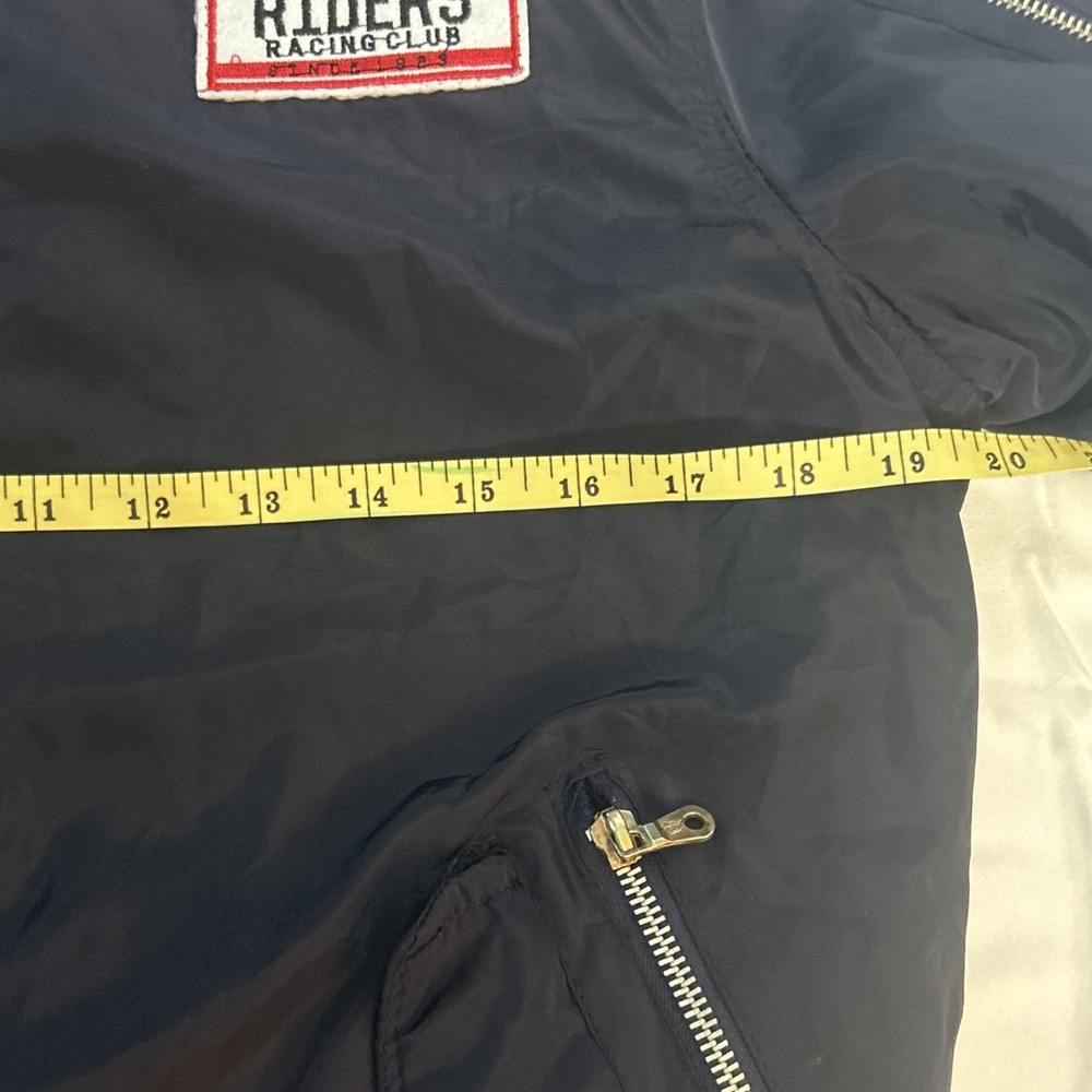 Coca Bella Moto Racing‎ Bomber Jacket – Navy Satin Patch Streetwear Y2K Style - Picture 10 of 12